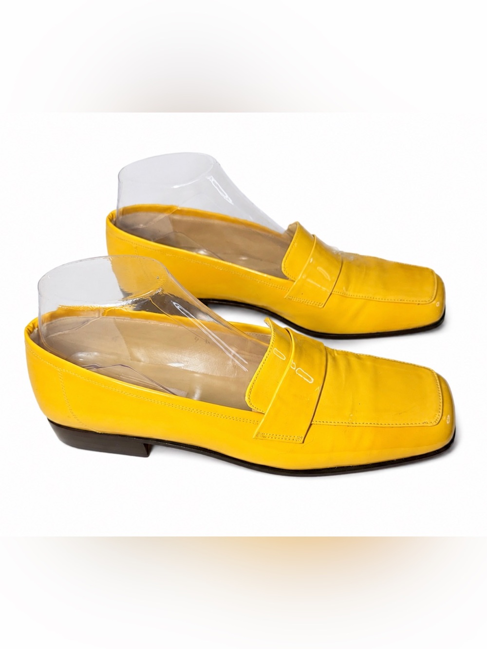 Talbots Yellow Patent Leather Penny Loafers Square Toe Women’s Size 9.